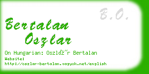 bertalan oszlar business card